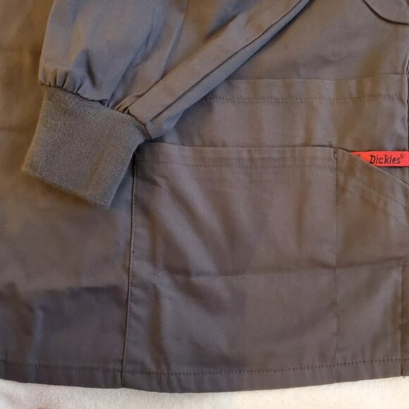 Dickies Snap Front Warm-Up Scrub top Jacket 86306 PTWZ Pewter EDS Missy Fit - Picture 5 of 8